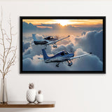 Cirrus Aircraft Charters Single-Engine Piston Aircraft Canvas Wall Art - Framed Art, Framed Canvas, Painting Canvas