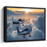Cirrus Aircraft Charters Single-Engine Piston Aircraft Canvas Wall Art - Framed Art, Framed Canvas, Painting Canvas