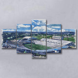 Mountaineer Field, Milan Puskar Stadium WaterColor 5 Panels Mix Canvas Prints, Morgantown West Virginia Watercolor