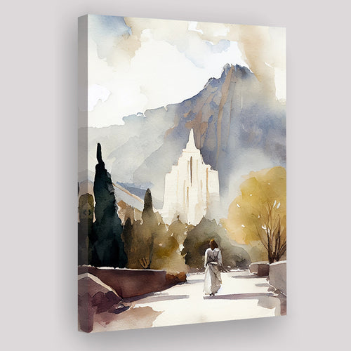 Temple Mountain Water Color, Canvas Painting, Canvas Prints Wall Art Decor