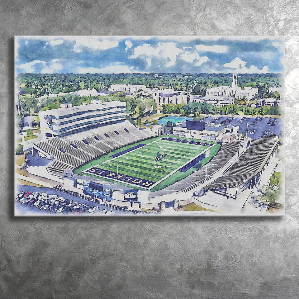 The Glass Bowl WaterColor Canvas Prints, Toledo Ohio Watercolor, Stadium Art Gifts