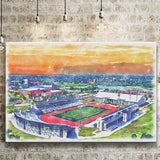 UB Stadium WaterColor Canvas Prints, Getzville New York Watercolor, Stadium Art Gifts