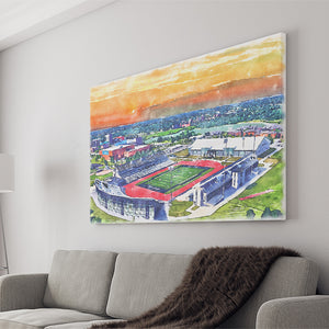 UB Stadium WaterColor Canvas Prints, Getzville New York Watercolor, Stadium Art Gifts