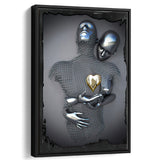 3D Effect Art Yellow Heart Frame Canvas Prints Wall Art - Painting Canvas, Framed Picture,Canvas Art, Wall Decor,Prints for Sale