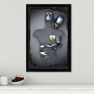 3D Effect Art Yellow Heart Frame Canvas Prints Wall Art - Painting Canvas, Framed Picture,Canvas Art, Wall Decor,Prints for Sale