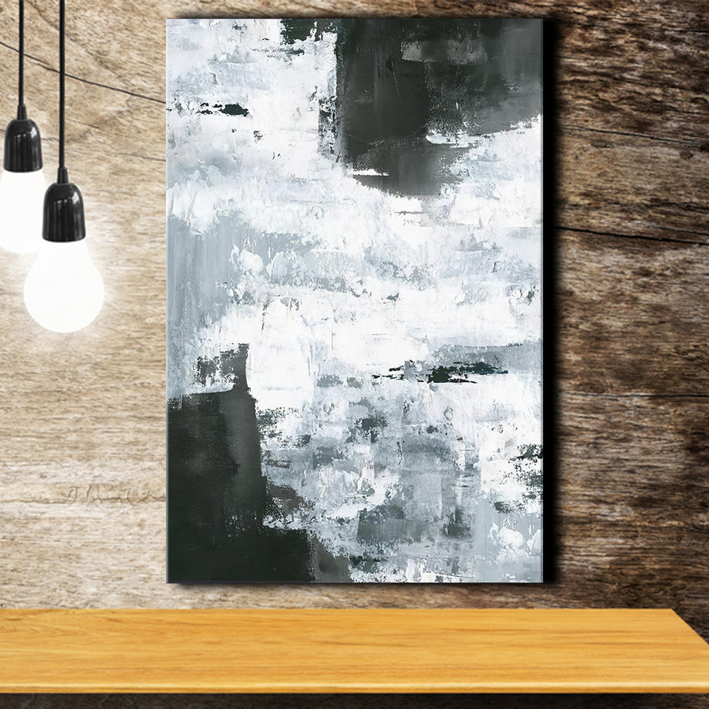 Abstract Black And White Oil Painting Canvas Prints Wall Art - Paintin ...