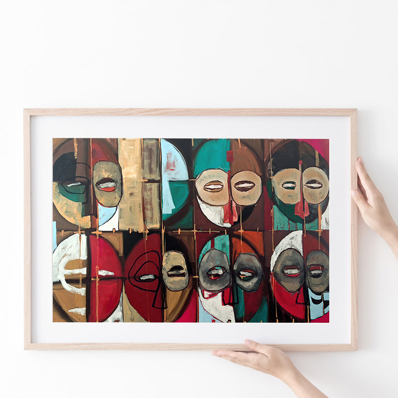 Abstract African Mask Colorful Poster Prints Wall Art Decor, Unframe, Poster Art