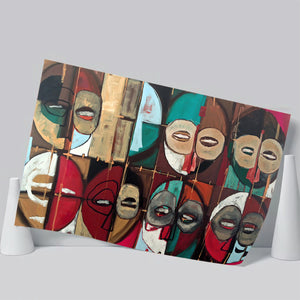 Abstract African Mask Colorful Poster Prints Wall Art Decor, Unframe, Poster Art