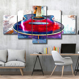 Abstract Guitar 5 Pieces Canvas Prints Wall Art Decor - Painting Canvas, Mixed Canvas, Multi Panels