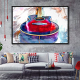 Abstract Guitar Framed Canvas Prints Wall Art Decor - Painting Canvas, Framed Picture, Home Decor
