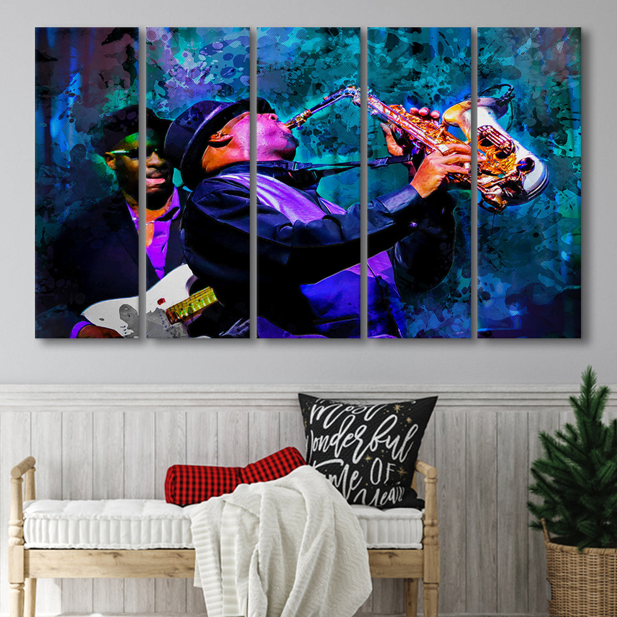 Abstract Jazz Wall Art, Jazz Band, Jazz Band Painting, Multi
