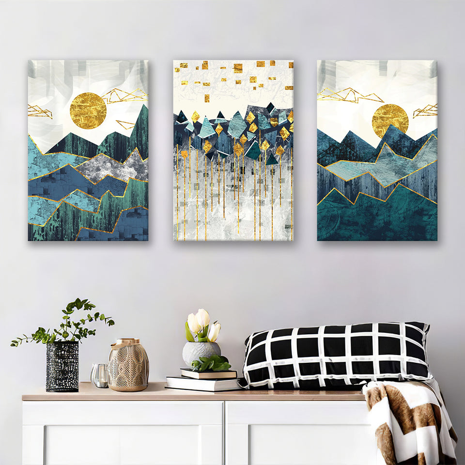 Abstract Mountain Canvas Set of 3 Piece Canvas Prints Wall Art Decor