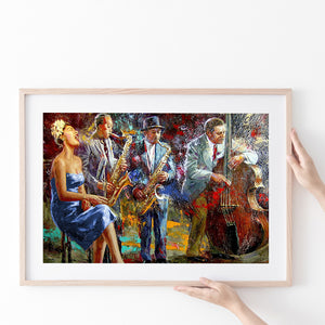 Abstract Music Jazz Band Poster Prints Wall Art Decor, Unframe, Poster Art