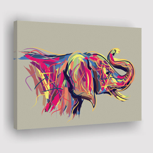 African Elephant Pink Watercolor Canvas Prints Wall Art - Painting Canvas, African Art, Home Wall Decor, Painting Prints, For Sale