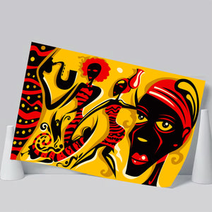 African Triptych Poster Prints Wall Art Decor, Unframe, Poster Art