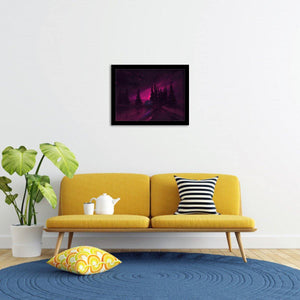 After Rain Neon Forest-Forest art, Art print, Plexiglass Cover