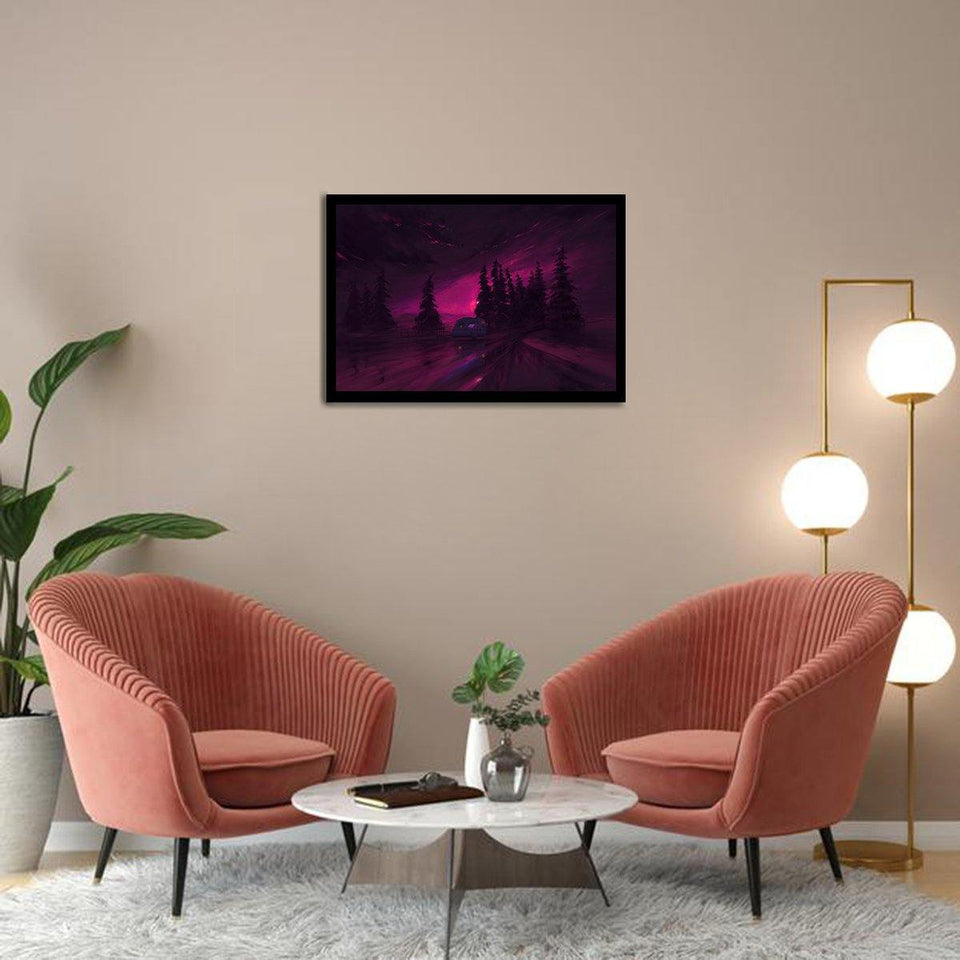 After Rain Neon Forest-Forest art, Art print, Plexiglass Cover