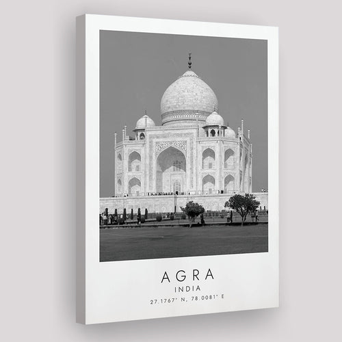 Agra, India Black And White Art Canvas Prints Wall Art Home Decor
