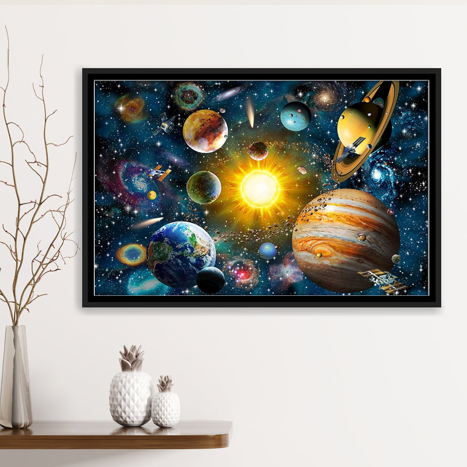 Amazing Solar System Outer Space Framed Canvas Prints Wall Art - Paint ...