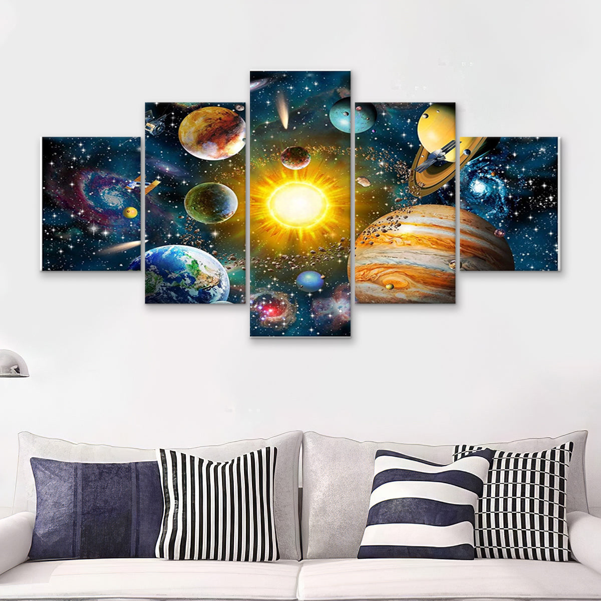 Amazing Solar System Outer Space 5 Pieces Canvas Prints Wall Art