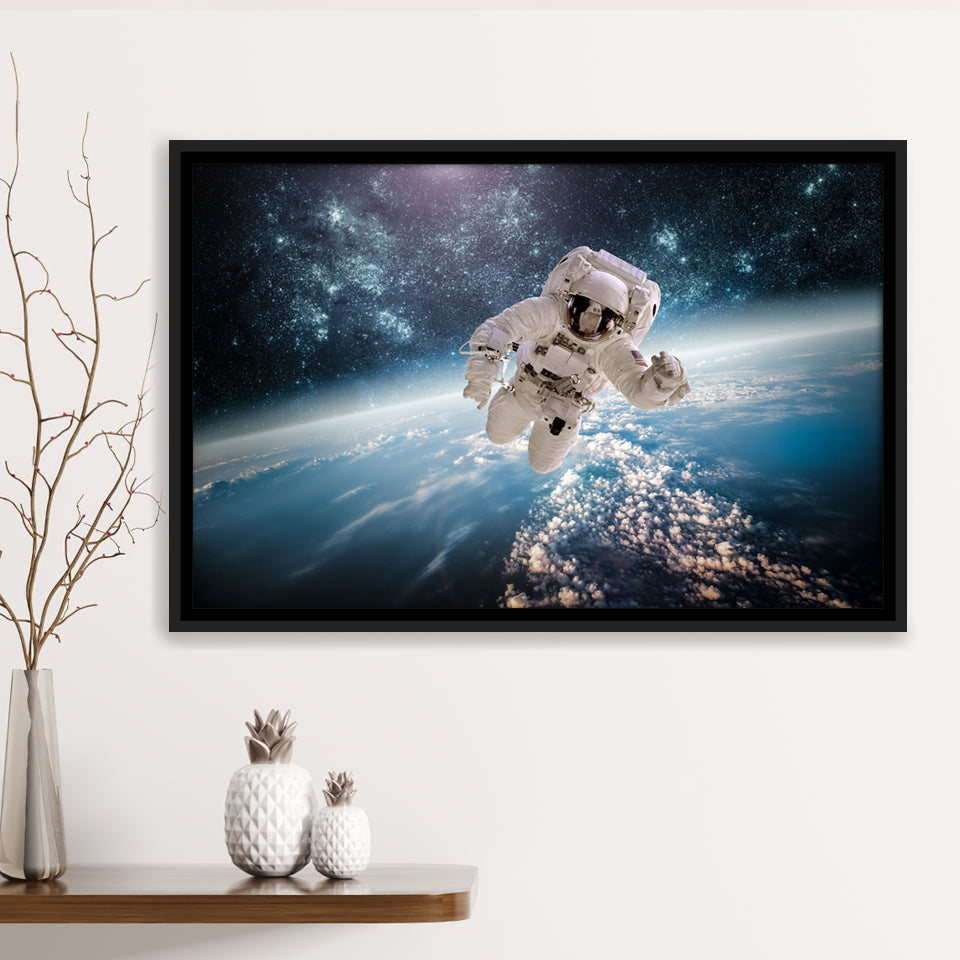 Astronaut In Outer Space Framed Canvas Prints Wall Art - Painting Canv ...