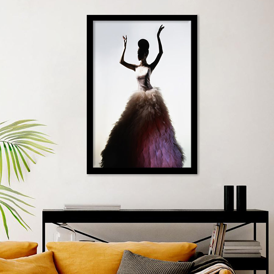 Beautiful Elegant Woman In Luxury Evening Dress Framed Art Prints
