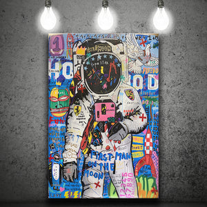 Banksy Astronaut, Spaceman Canvas Gift, Astronaut Graffiti Canvas Prints Wall Art Home Decor