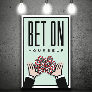 Bet On Yourself Motivational Framed Canvas Prints Wall Art - Painting Canvas, Wall Decor, Painting Prints