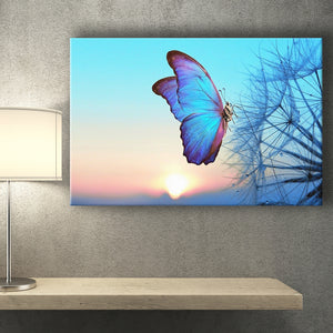 Blue Butterfly Canvas Prints Wall Art - Painting Prints, Wall Decor, Art Prints