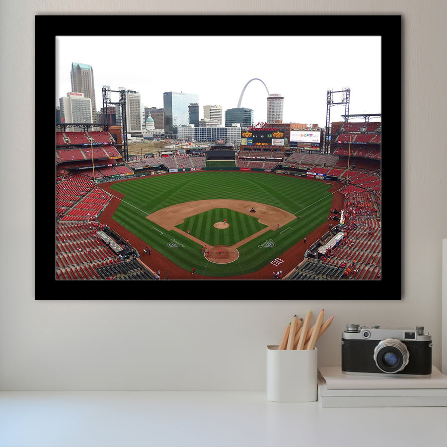 Saint Louis Cardinals Busch Stadium - Black and White Art Print by