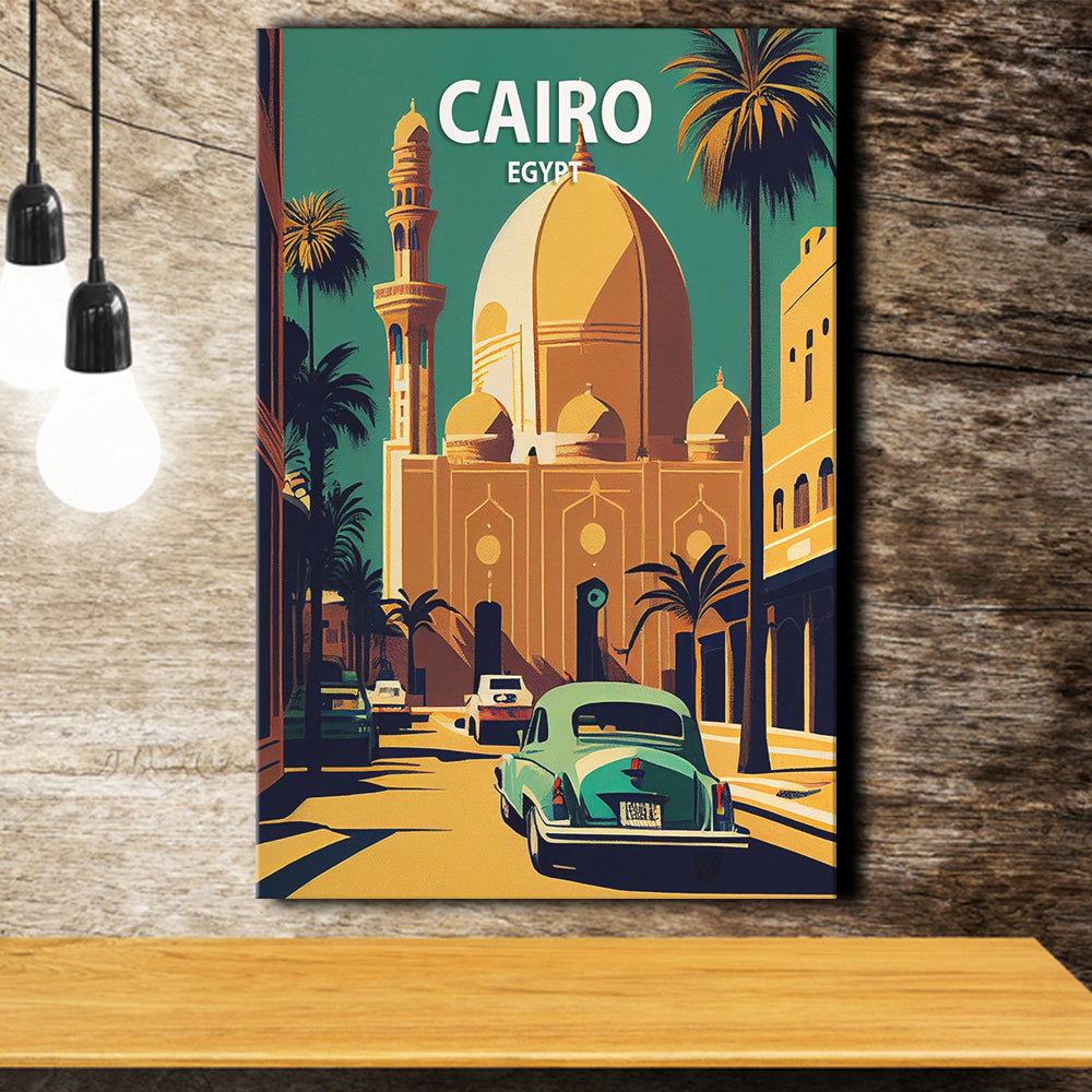 Cairo Retro Art Print ,City Art Print, Large Canvas, Canvas Print Wall ...