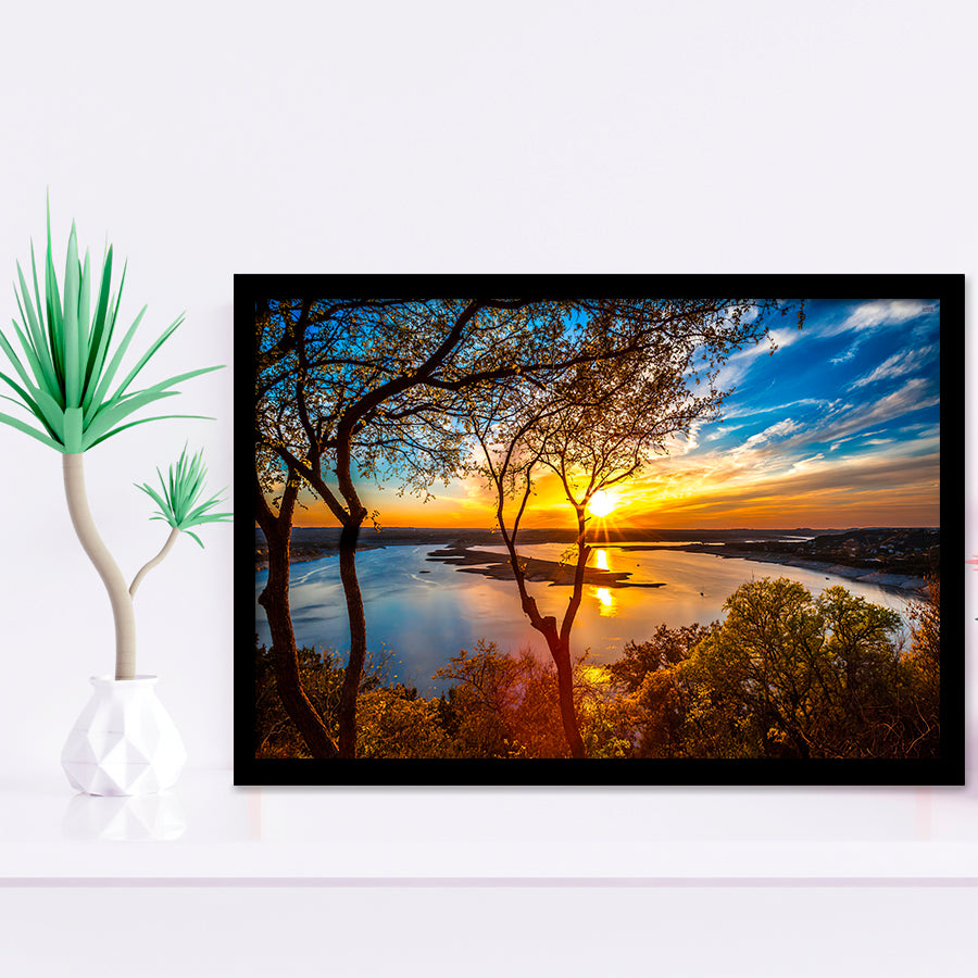 Calming Nature Framed Art Prints Wall Decor - Painting Art, Black