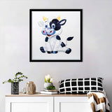 Wall Art Print | Cheerful Cow - Animal Art, Framed Prints, Art Prints