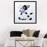 Wall Art Print | Cheerful Cow - Animal Art, Framed Prints, Art Prints