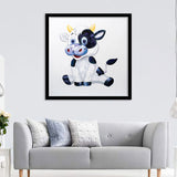 Wall Art Print | Cheerful Cow - Animal Art, Framed Prints, Art Prints