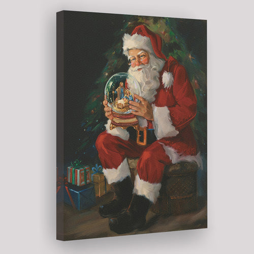 Christmas Nativity With Santa Claus Art Canvas Xmas Prints Wall Art - Painting Canvas, Home Wall Decor, Canvas Gift, For Sale