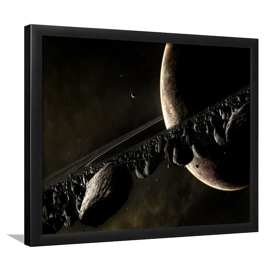Closed Up Planet Saturn Framed Art Prints Wall Decor - Painting Art, Wall Decor, Framed Picture,Painting Prints, For Sale