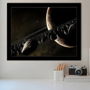 Closed Up Planet Saturn Framed Art Prints Wall Decor - Painting Art, Wall Decor, Framed Picture,Painting Prints, For Sale