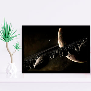 Closed Up Planet Saturn Framed Art Prints Wall Decor - Painting Art, Wall Decor, Framed Picture,Painting Prints, For Sale