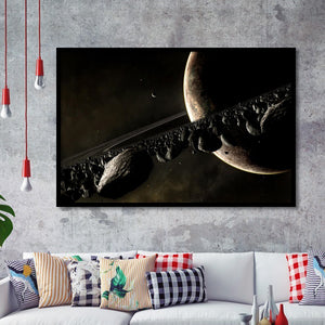 Closed Up Planet Saturn Framed Art Prints Wall Decor - Painting Art, Wall Decor, Framed Picture,Painting Prints, For Sale