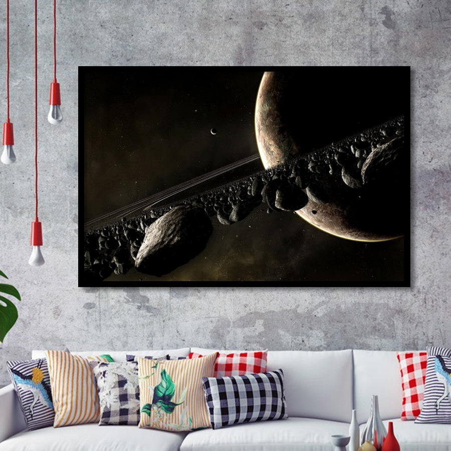 Closed Up Planet Saturn Framed Art Prints Wall Decor - Painting Art, Wall Decor, Framed Picture,Painting Prints, For Sale