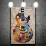 Duo Electric Guitar Art, Music Room Art V1 Canvas Prints Wall Art, Home Living Room Decor, Large Canvas