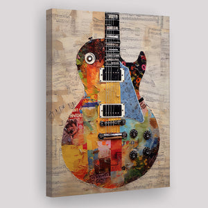 Duo Electric Guitar Art, Music Room Art V1 Canvas Prints Wall Art, Home Living Room Decor, Large Canvas