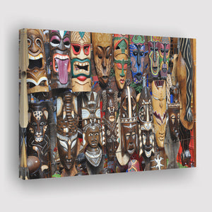 Different African Tribal Mask Canvas Prints Wall Art - Painting Canvas, African Art, Home Wall Decor, Painting Prints, For Sale