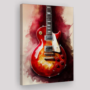 Electric Guitar Music Room Painting Art V1 Canvas Prints Wall Art, Home Living Room Decor, Large Canvas