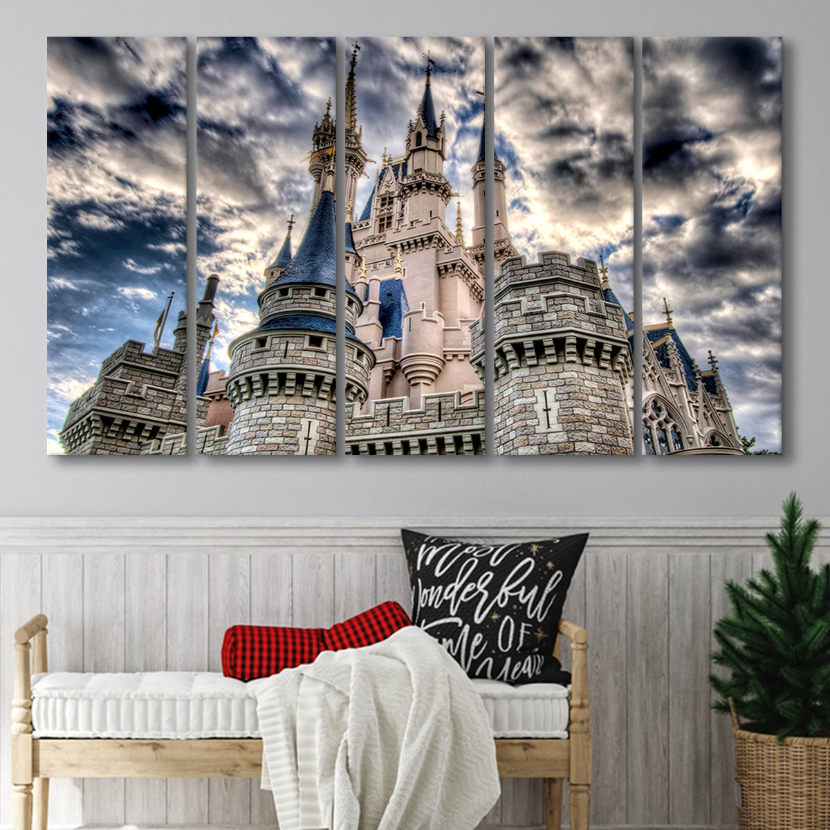 Fairy Castle 5 Piece B Canvas Prints Wall Art, Multi Panels,Large Canv ...