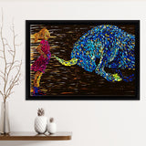 Fearless Girl V5 Framed Canvas Prints Wall Art - Painting Canvas, Floating Frame, Home Wall Decor