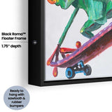 Canvas Wall Art | Frog On Skateboard - Animal Art, Framed Canvas, Painting Canvas