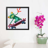 Canvas Wall Art | Frog On Skateboard - Animal Art, Framed Canvas, Painting Canvas