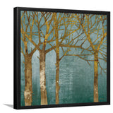 Golden Day Turquoise-Forest art, Art print, Plexiglass Cover